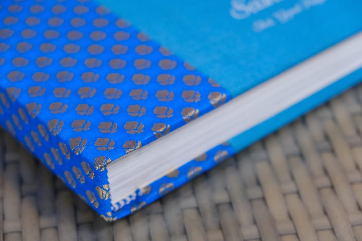 Modern Blue and Gold Wedding Album with Pages
