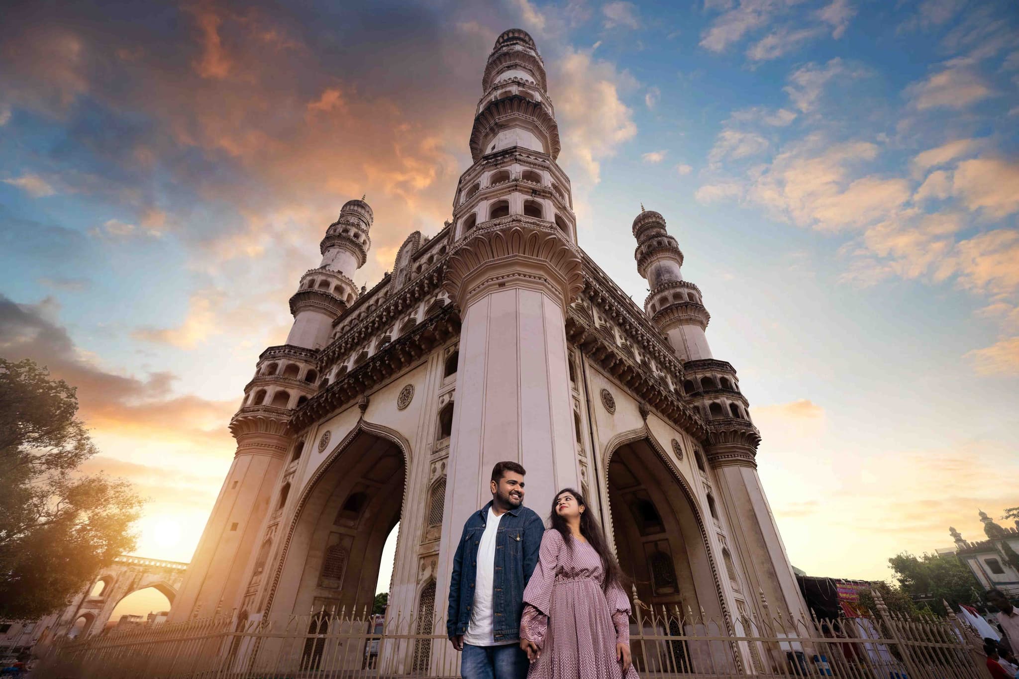 Couple at historical monument