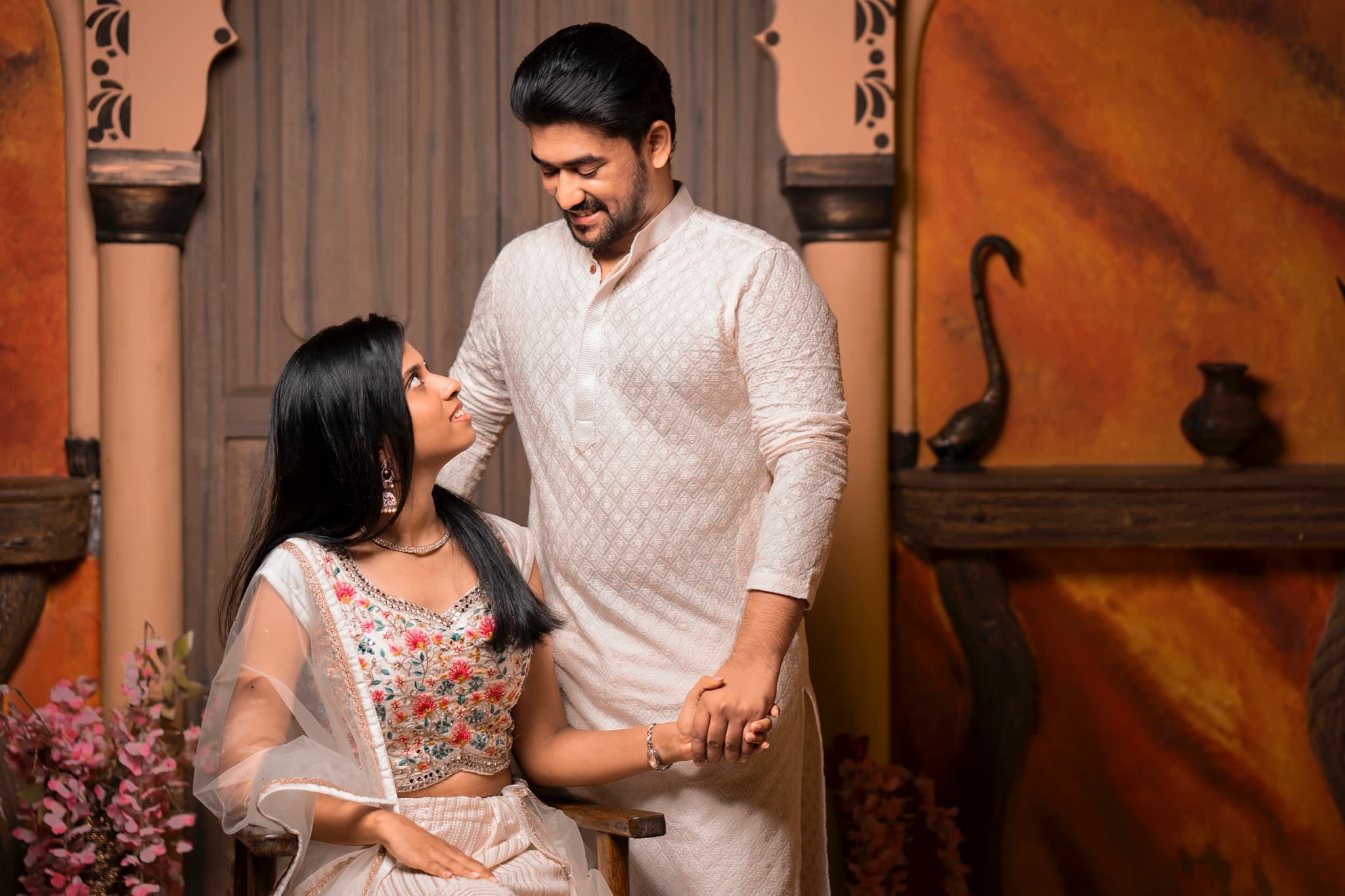 Engagement Photography in Chennai - Couple in Traditional Attire